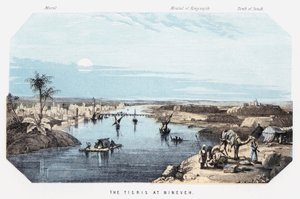 Der Tigris bei Ninive (farbige Gravur)