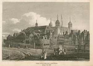 Der Tower von London vom Hügel aus von English School