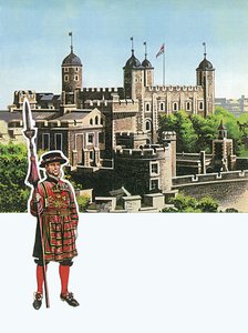 Der Tower von London mit Beefeater