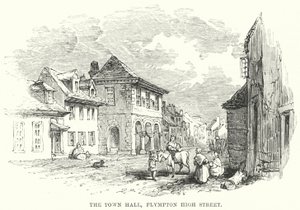 Das Rathaus, Plympton High Street (Gravur) von English School