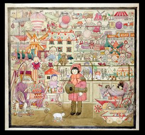 Der Spielzeugladen zu Weihnachten, ca. 1910 von English School
