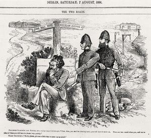 Die zwei Wege, Illustration, veröffentlicht 7. August 1886 von English School