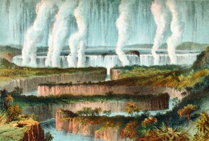 Die Victoriafälle oder Mosi-oa-Tunya, Sambesi-Fluss, Simbabwe, Südafrika im 19. Jahrhundert. Aus Das Leben und die Entdeckungen von Dr. Livingstone veröffentlicht um 1875.