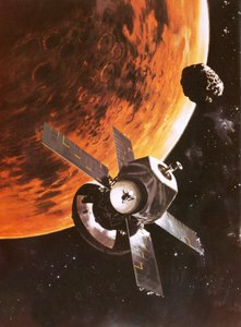 Die Viking-Raumsonde im Orbit um den Mars