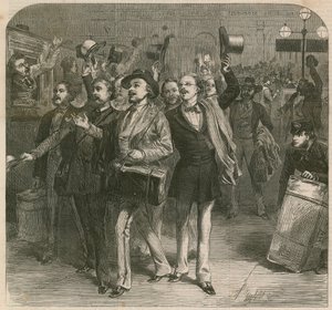 Der Krieg: Abreise der Preußen vom Bahnhof Charing-Cross von English School