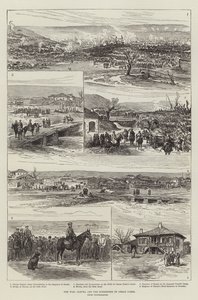Der Krieg, Plewna und die Kapitulation von Osman Pascha (Gravur) von English School