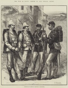 Der Krieg in Ägypten, englische und amerikanische Marinesoldaten in Alexandria (Stich)