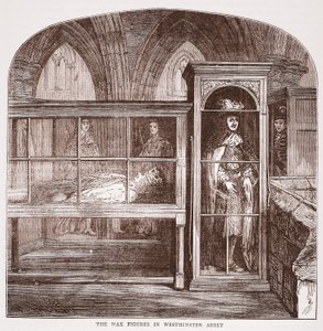 Die Wachsfiguren in der Westminster Abbey, ca. 1880