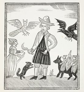 Die Hexe der Wälder, Illustration aus Chap-books of the Eighteenth Century von John Ashton, veröffentlicht 1882