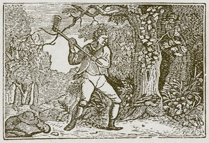 Der Wald und der Clown (Gravur) von English School
