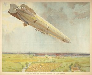 Der Zeppelin III. Deutsches Luftschiff im vollen Flug. Kleines Buch der Luftschiffe. London: Ernest Nister, [1912]