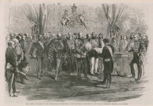 Die Preisverleihung bei der Internationalen Ausstellung; Earl Granville liest die Ansprache von English School