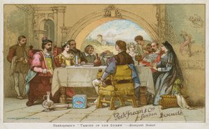 Die Bankettszene aus Shakespeares Der Widerspenstigen Zähmung von English School