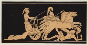 Der Körper von Hector hinter dem Wagen von Achilles geschleift von English School