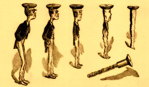 Der Junge, der eine Schraube wurde, Illustration aus Coles Lustiges Bilderbuch (digital verbessert) von English School