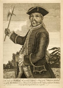 Der tapfere alte Hendrick der Große Sachem oder Häuptling der Mohawk-Indianer, veröffentlicht 1755 (Stich)