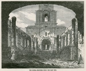 Das Brennen der St. Annes Kirche in Limehouse