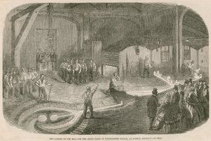 Das Gießen der großen Uhr von Westminster Palace in Norton, Stockton-on-Tees von English School