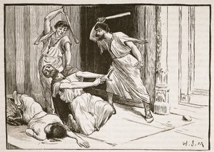 Der Tod von Tiberius Gracchus (Lithografie) von English School