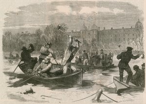 Das Unglück auf dem Eis im Regents Park; Den See nach den Toten absuchen von English School
