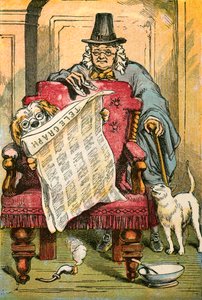 Der Hund liest die Nachrichten von English School