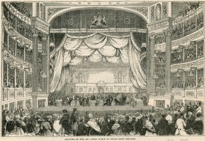 Die Ziehung der Art Union Preise im Drury Lane Theatre im Jahr 1843 von English School