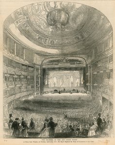 Die Ziehung der Art Union Preise im Drury Lane Theatre am 27. April 1847 von English School