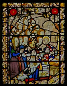 Das Ostfenster, das die Stifter - Familie Garnysh darstellt von English School