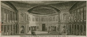 Der Eingang zum Pantheon, Oxford Street, London, gesehen von der Musikgalerie von English School