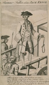 Die Hinrichtung von Thomas Tullis, alias Jack Ketch (Gravur) von English School