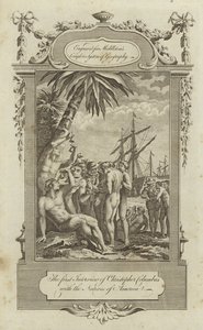 Das erste Treffen von Christoph Kolumbus mit den Ureinwohnern Amerikas von English School