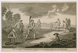 Das Cricketspiel auf dem Artillery Ground, Finsbury von English School