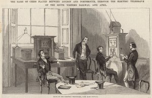 Das Schachspiel zwischen London und Portsmouth, gespielt über den elektrischen Telegrafen