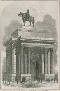 Die große Wellington-Statue und der Bogen, Hyde Park Corner, London