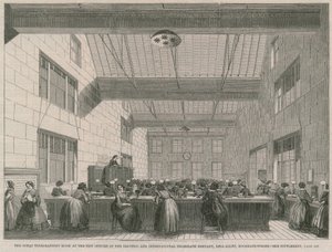 Der große Telegraphierraum in den neuen Büros der Electric and International Telegraph Company von English School