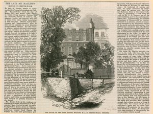 Das Haus von Daniel Maclise in Cheyne Walk