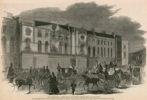 Die Beleuchtungen zur Feier des Geburtstags Ihrer Majestät - Szene in der Regent Street, London von English School
