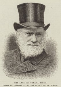 Der verstorbene Dr. Samuel Birch, Hüter der ägyptischen Antiquitäten im British Museum (Gravur) von English School