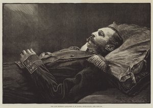 Der verstorbene Kaiser Alexander II. von Russland nach dem Tod (Stich) von English School