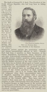 Der verstorbene General Smit, Vizepräsident der Transvaal (Stich) von English School