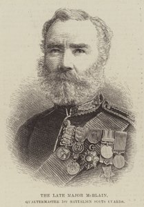Der verstorbene Major McBlain, Quartiermeister des 1. Bataillons der Scots Guards (Gravur) von English School