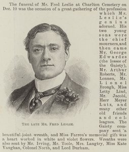 Der verstorbene Mr. Fred Leslie von English School