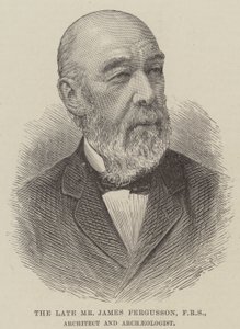 Der verstorbene Herr James Fergusson, FRS, Architekt und Archäologe (Stich) von English School
