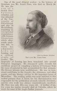 Der verstorbene Mr. James Sime (Gravur) von English School