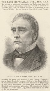 Der verstorbene Sir William Gull, MD, FRS (Gravur) von English School
