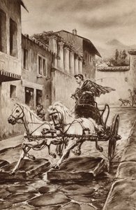 Das Leben einer Straße in Pompeji in den großen Tagen, bevor die Stadt verschwand (Farblithografie) von English School