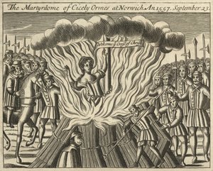 Das Martyrium von Cicely Ormes in Norwich, 23. September 1557 von English School