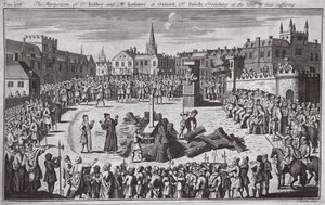 Das Martyrium von Dr. Ridley und Mr. Latimer in Oxford, Dr. Smith predigt zur Zeit ihres Leidens, Illustration aus 