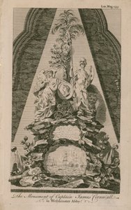 Das Denkmal von Kapitän James Cornwall von English School