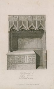 Das Denkmal von Geoffrey Chaucer von English School